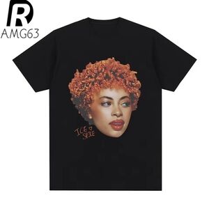 Black Graphic T-Shirt with Portrait Design